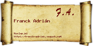 Franck Adrián névjegykártya